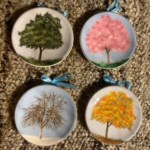 Seasonal Tree Wall Decor Set - Green, Pink, Brown, Orange by MWW Market